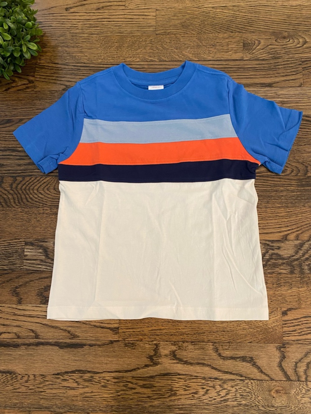 Hanna Andersson Boys Short Sleeve Colorblocked Tee Sz 5